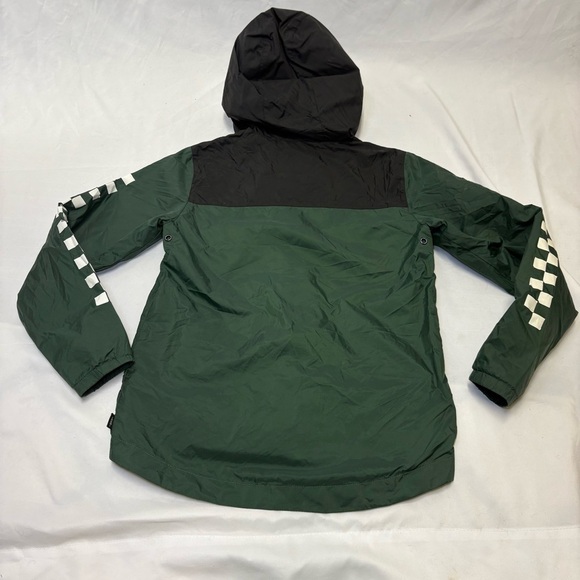 Vans Kids Garnett Windbreaker Jacket Green Black Full Zip Hooded Skate Snow Punk - Picture 7 of 11